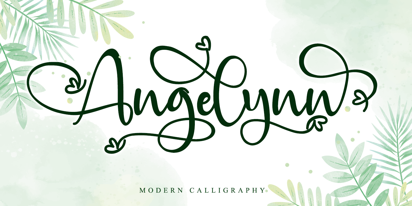 Przykład czcionki Angelynn Italic
